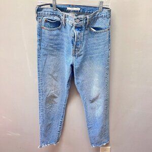 Levi's Premium Wedgie Fit Jeans Women's W29 Light Wash Distressed Hem